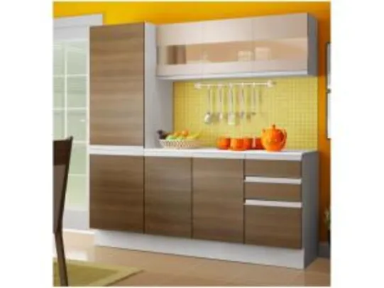 Cozinha Compacta Madesa Smart G20075097G - com Balcão 8 Portas 2 Gavetas 100 MDF por R$ 550