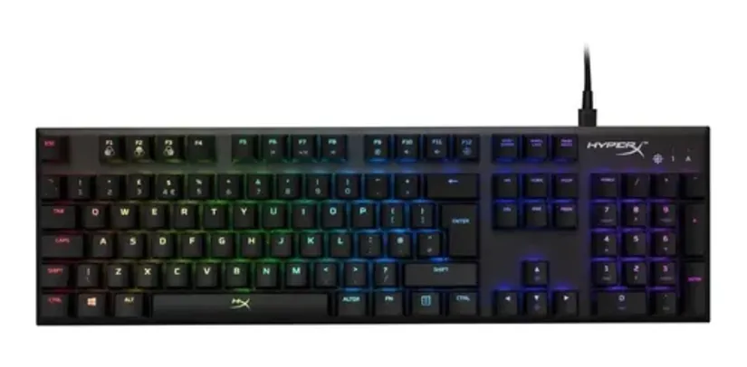 Teclado Gamer HyperX Alloy FPS RGB QWERTY Kailh Silver Speed Inglês US Preto com Luz RGB