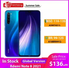 Smartphone Xiaomi Redmi Note 8 2021 4GB+64GB | R$660