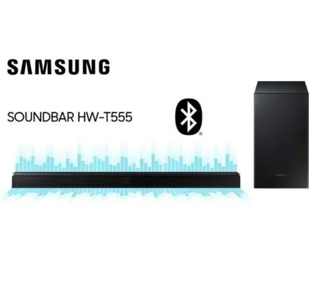 [APP] Soundbar Samsung com Subwoofer Wireless 2.1 HW-T555 - Bluetooth 320W | R$900