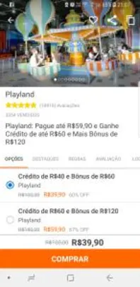 Playland: Pague até R$59,90 e Ganhe Crédito de até R$60 + Bônus de R$120