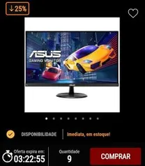 Monitor Asus 144hz 1ms 23.8' IPS | R$1270