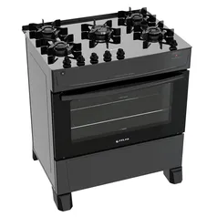 Fogão Atlas 5 Bocas Mônaco Top Glass com Mesa de Vidro Temperado Bivolt – Preto R$886