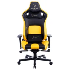 Cadeira Gamer Husky Gaming Hailstorm 900, Preto e Amarelo, Com Almofadas, Reclinável com Sistema Frog, Descanso de Braço 3D - HGMA091