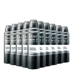 Kit Desodorante Dove Men Care Sem Perfume Masculino Aerosol 89g 10 Unidades - R$55