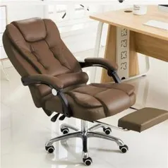 Cadeira para Escritório Giratória com apoio para os pés - Marrom R$965