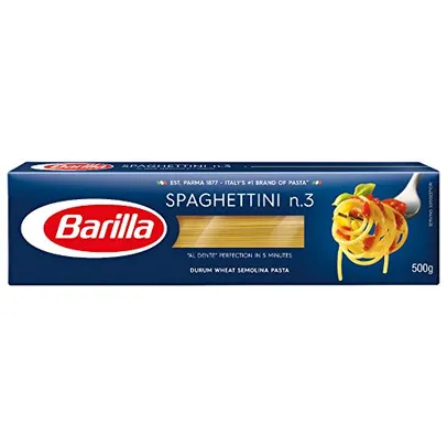 [REC / SUPER / 50% OFF 2ª Unid.] Macarrão Grano Duro Spaghettini N.3 Barilla 500g