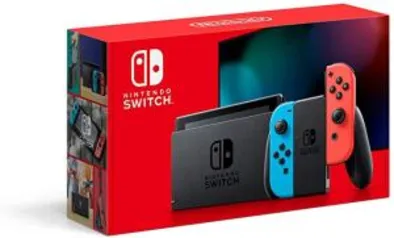 New Nintendo Switch Azul e Vermelho Neon | R$4058