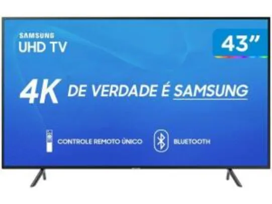 Smart TV 4K Samsung 43” RU7100, UHD, 3 HDMI, 2 USB, Wi-Fi Integrado