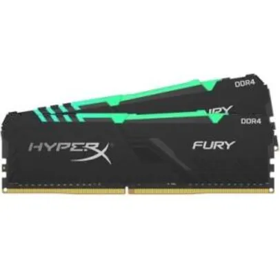 Memória HyperX Fury RGB, 16GB (2x8GB), 2666MHz, DDR4, CL16, Preto
