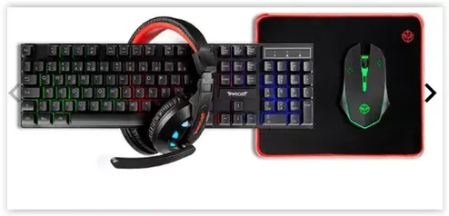 Combo Gamer TGT Ariete 4x1, Rainbow, Teclado ABNT, Mouse 1600DPI, Mousepad Pequeno, Headset Drivers 40mm, TGT-ART-RBW01