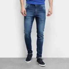 [App] Calça Jeans Skinny Ecxho Estonada Masculina - Azul