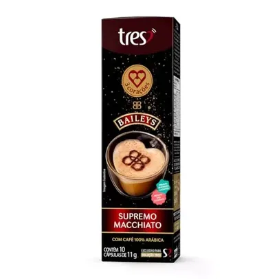 (REC) (Leve 4 Pague 3) TRES Cápsulas Corações Supremo Macchiato Baileys 8X10X11G Três