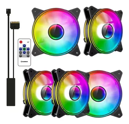 5-fan Cooler Preto +controladora Gamemax Rainbow-q-infinity-505