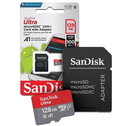 [Banqi R$42,07] Cartão Micro Sd 128gb Sandisk Classe10