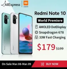 Smartphone REDMI NOTE 10 - 4/64 GB | R$ 895