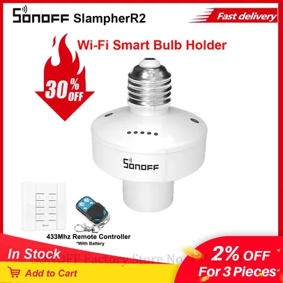 [Primeira compra e Cupom] Sonoff Slampher R2 E27 | Interruptor inteligente | R$60