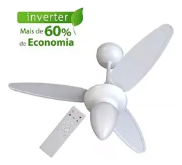 Ventilador de Teto Wind Inverter Ventisol C/ Controle 96cm de Diâmetro Branco Bivolt