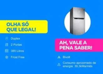 (APP + C. Ouro) Geladeira/Refrigerador Samsung Frost Free Inverter 385L PowerVolt Evolution RT38 | R$2759