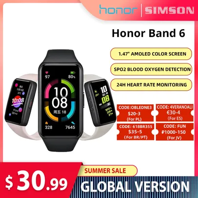 Smartband Honor Band 6 R$165