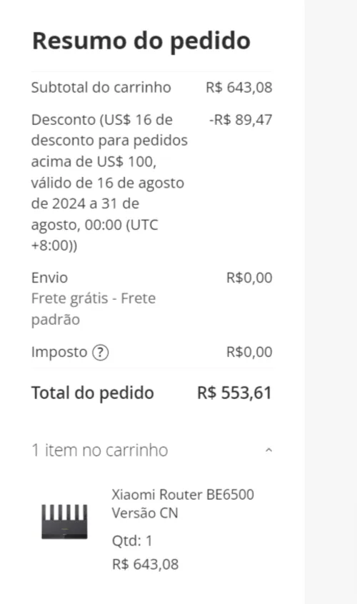 Imagem na descrição da promoção