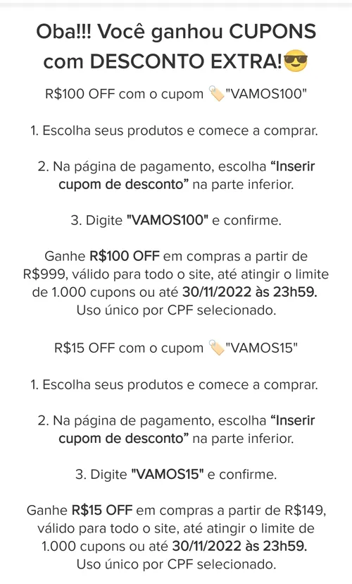 Imagem na descrição da promoção