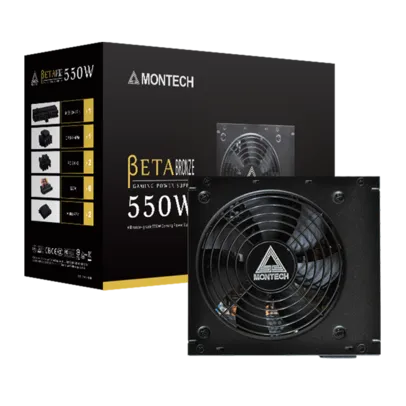 Fonte Montech BETA Bronze 550W, 80 Plus Bronze, PFC Ativo