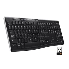 Teclado sem fio Logitech K270, Unifying, Pilhas Inclusas e ABNT2