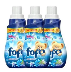 Kit com 3 Amaciantes Fofo Concentrado Tradicional 500ml cada