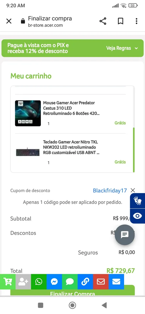 Imagem na descrição da promoção