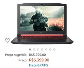 Notebook GAMER Acer Nitro 5, AN515-51-50U2, i5-7300HQ GTX 1050(4GB) 1TB HDD 8GB RAM. TELA DE 15,6'' FULL HD IPS