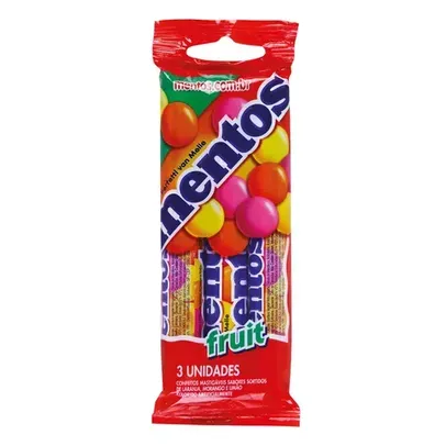 (70% off na 2ª uni) - Pacote com 3 unidades Drops Sortido Mentos Fruit