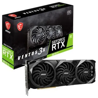 Placa de Vídeo MSI NVIDIA GeForce RTX 3070 Ti VENTUS 3X 8G OC LHR, 19 Gbps, 8GB GDDR6X, Ray Tracing, DLSS