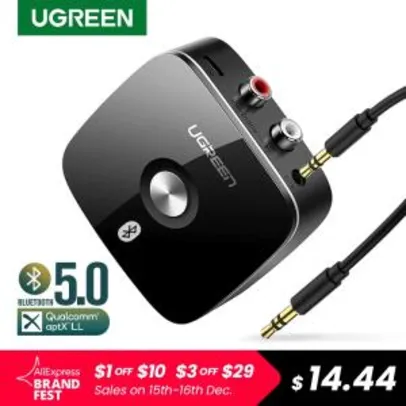Receptor Áudio Bluetooth 5.0 RCA Ugreen - Standard | R$75