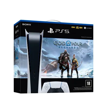 Console Playstation 5 Digital 825GB + Jogo God Of War: Ragnarok                                                                             