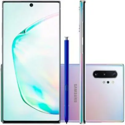 Smartphone Samsung Galaxy Note10+, 256GB, 16MP, Tela 6.8´, Prata + Caneta - R$3200