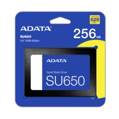 SSD Adata SU650 256GB, Sata III, Leitura 520MBs e Gravação 450MBs, ASU650SS-256GT-R