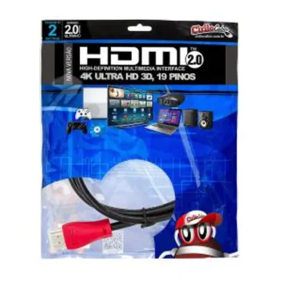 CABO HDMI 2.0 2 Metros Premium ULTRA HD 3D - Cirilo Cabos - R$9
