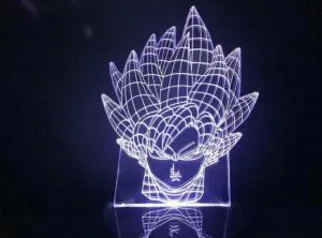 Luminária Led 3d Goku Dragon Ball Acrílico Abajur - R$38