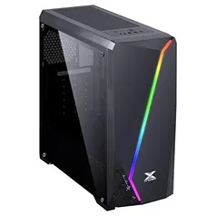 GABINETE GAMER VX GAMING LYNX COM LATERAL ACRÍLICA PRETO FITA LED RGB FRONTAL E COVER DE FONTE - VINIK