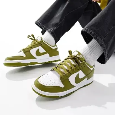 [R$577 1ª Compra App] Tênis Nike Dunk Low “Pacific Moss”