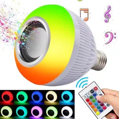 Lâmpada Bluetooth Led RGB Caixa De Som com controle 12W