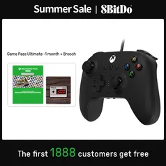 Controle 8bitdo para XBOX com Fio + Gamepass Ultimate 1 mês