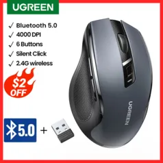 Top Início Saleuugreen Mouse Ergonômico Sem Fio 4000 Dpi