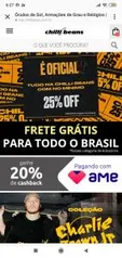 [CHILLIBEANS] Todo o site com 25% OFF + Frete grátis + 20% de cashback AME