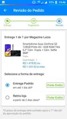 Smartphone Asus Zenfone 5Z 128GB Preto 4G - 6GB RAM | R$1331