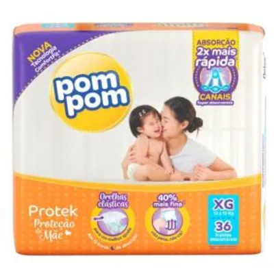 Fralda Pom Pom Protek Proteção De Mãe Mega Xg 36 Unidades (Drogaria SP)