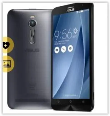 [Voltou-Saraiva] Smartphone Asus Zenfone 2 Prata Tela 5.5" Android 5 Câmera 13Mp Dualchip Intel Atom Quad Core 32Gb por R$ 1234