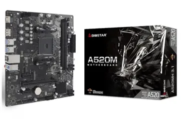 Placa Mãe Biostar A520MH 3.1, Chipset A520, AMD AM4, MATX, DDR4