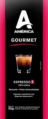 Café em cápsulas América Gourmet, compatível com Nespresso